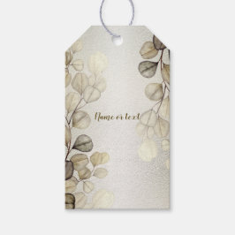 Party Waterverf Golden Eucalyptus Foliage Shiny Cadeaulabel