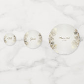 Party Waterverf Golden Eucalyptus Foliage Shiny Confetti (Achterkanten)