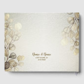 Party Waterverf Golden Eucalyptus Foliage Shiny Gastenboek (Achterkant)