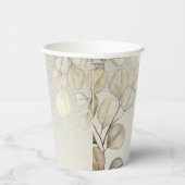 Party Waterverf Golden Eucalyptus Foliage Shiny Papieren Bekers (Rechts)