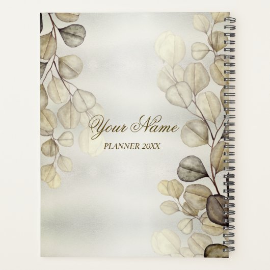 Party Waterverf Golden Eucalyptus Foliage Shiny Planner (Achterkant)