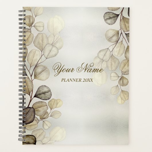 Party Waterverf Golden Eucalyptus Foliage Shiny Planner (Voorkant)