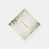 Party Waterverf Golden Eucalyptus Foliage Shiny Servet (Hoek)