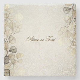 Party Waterverf Golden Eucalyptus Foliage Shiny Stenen Onderzetter