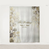 Party Waterverf Golden Eucalyptus Foliage Shiny Wandkleed (Voorkant)