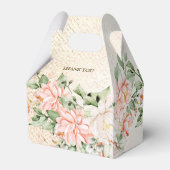 Party Waterverf Perzik Witte Bloemen Elegant Bedankdoosjes (Achterkant)