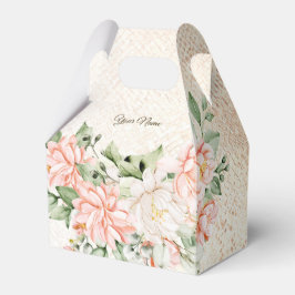 Party Waterverf Perzik Witte Bloemen Elegant Bedankdoosjes