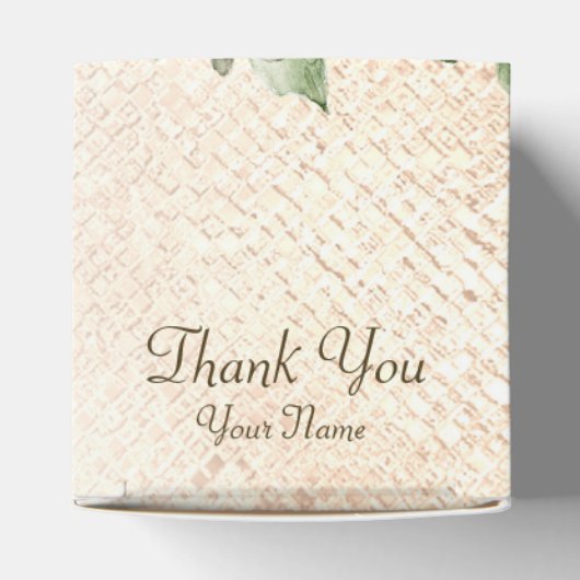 Party Waterverf Perzik Witte Bloemen Elegant Bedankdoosjes (Bovenkant)