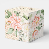 Party Waterverf Perzik Witte Bloemen Elegant Bedankdoosjes (Achterkant)