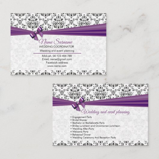 Party & Wedding Planning and Coordination Visitekaartje (Voorkant / Achterkant)