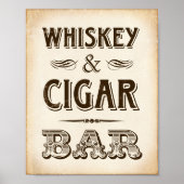 -party WHISKEY & CIGAR BAR Sign Print (Voorkant)