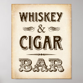 -party WHISKEY & CIGAR BAR Sign Print
