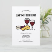 Party Wijn & Kaas Proeverij Verjaardag Kraft CUSTO Kaart (Staand voorkant)