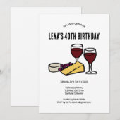 Party Wijn & Kaas Proeverij Verjaardag Kraft CUSTO Kaart (Voorkant / Achterkant)