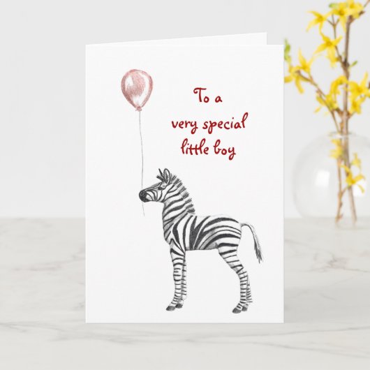 Party Zebra Boys Verjaardag Kaart (Gele Bloem)