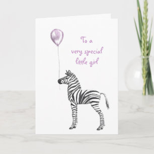 Party Zebra Girls Birthday Card Kaart