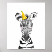 Party Zebra Wild Safari Animals Birthday Decor Poster (Voorkant)
