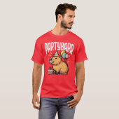 Partybara Grappige Capybara Verjaardagsfeest Dier T-shirt (Voorkant volledig)