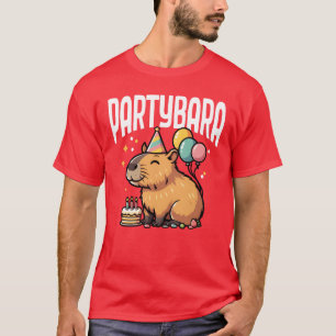 Partybara Grappige Capybara Verjaardagsfeest Dier T-shirt