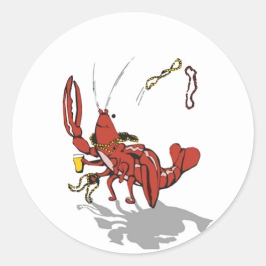 Partydad Crawfish Ronde Sticker (Voorkant)