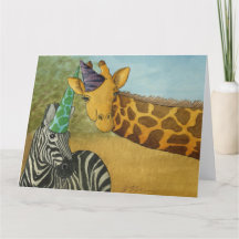 Partydieren: Giraffe/Zebra Kaart 8.5"x11"