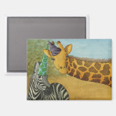 Partydieren: Giraffe / Zebra-magneet 3,5 "x2,5" Magneet (Voorkant / Achterkant)