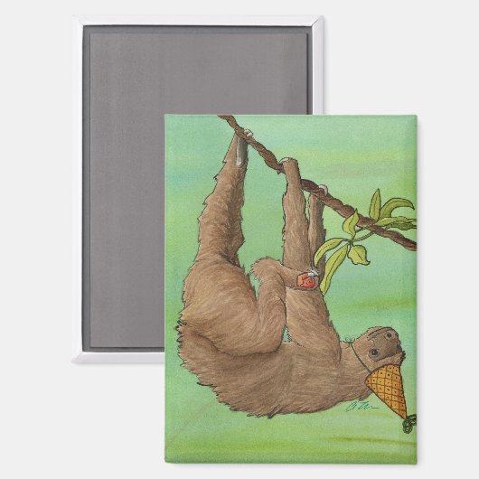 Partydieren: Sloth Magnet 2.5 "x3.5" (Voorkant / Achterkant)