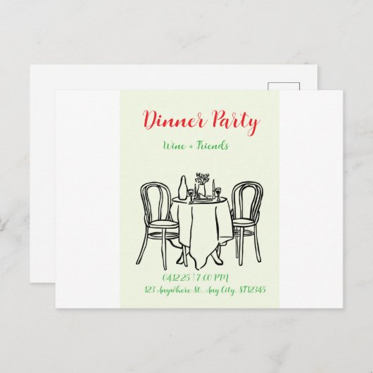 partydiner feestdagenkaart (Voorkant / Achterkant)