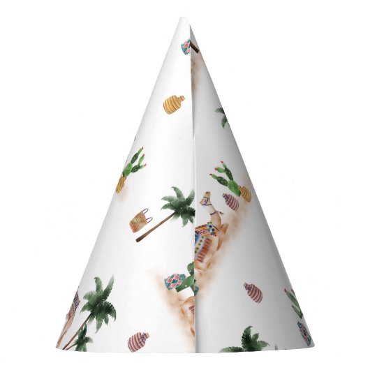 Partyhütchen Wüsten Kamele Feesthoedjes (Achterkant)