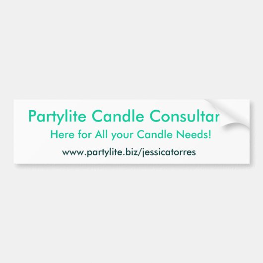 Partylite Candle Consultant, hier voor al uw ... Bumpersticker (Voorkant)