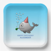 partyready walvis papieren bordje (Voorkant)