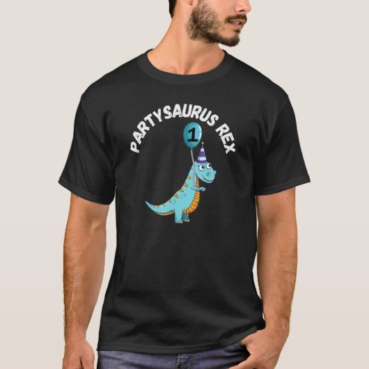 Partysaurus Rex 1 jaar oud Verjaardag T-shirt (Voorkant)