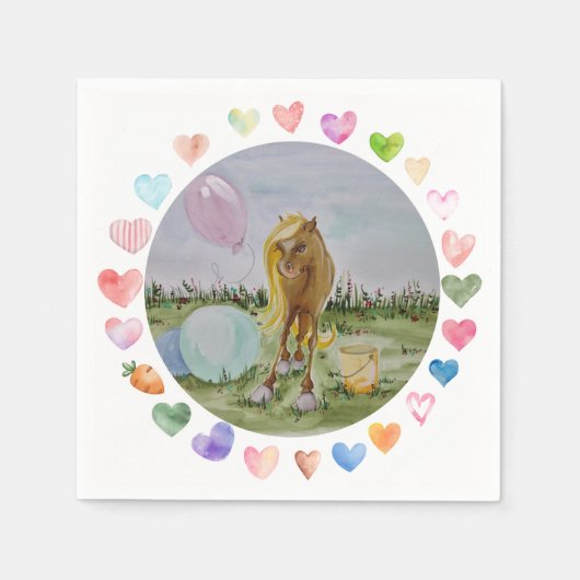Partyservietten mit Pferdemotiv, Pony Party Servet (Voorkant)