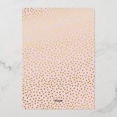 PARTYVERJAARDAGKAART lichtroze gouden polka stippe Folie Uitnodiging (Achterkant)