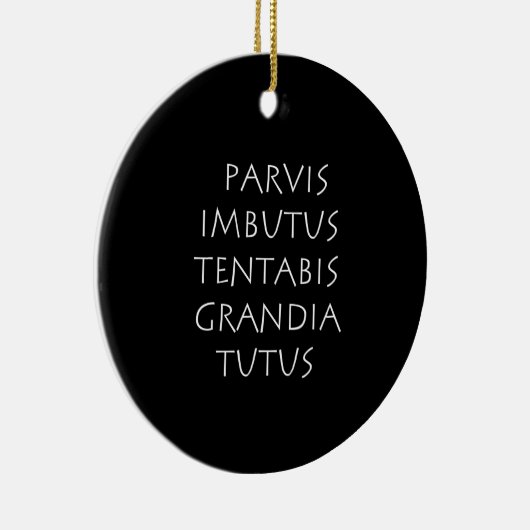 Parvis imbutus tentabis grandia tutus keramisch ornament (Rechts)