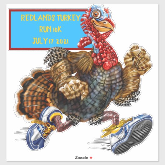 Pas 10k Turkey Run Sneakered Turkey aan Sticker (Vel)