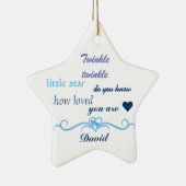 Pas aan, Baby Boy Star. Keramisch Ornament (Rechts)