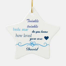 Pas aan, Baby Boy Star. Keramisch Ornament