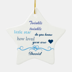 Pas aan, Baby Boy Star. Keramisch Ornament