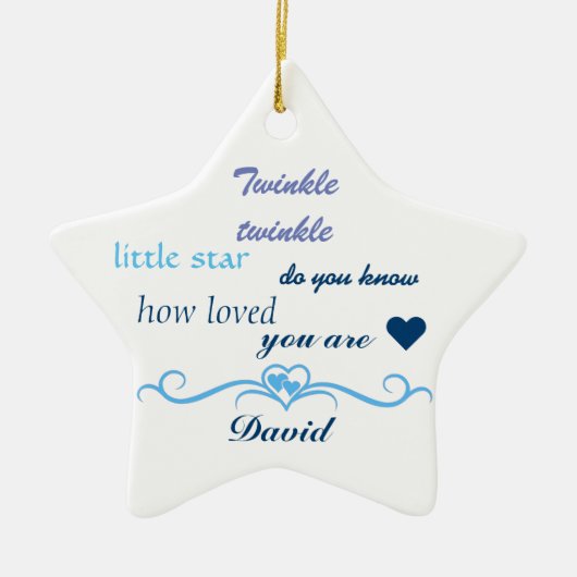 Pas aan, Baby Boy Star. Keramisch Ornament (Voorkant)