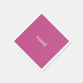 Pas aan met naam, tekst minimalistisch donkerroze servet (Hoek)