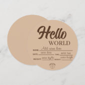 Pas Aangepaste Hallo Wereld Baby Bord Afdrukbaar Kaart (Voorkant / Achterkant)