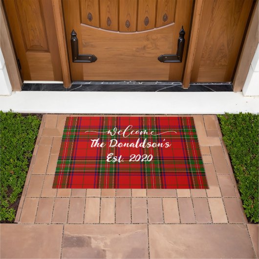 Pas achternaam Clan Stewart Tartan Welkom Home Deurmat (Buiten)
