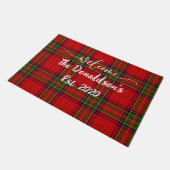 Pas achternaam Clan Stewart Tartan Welkom Home Deurmat (Schuin)