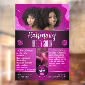 Pas Afrikaans-Amerikaanse Beauty Salon Voordeur aa Raamsticker (Vel 2)