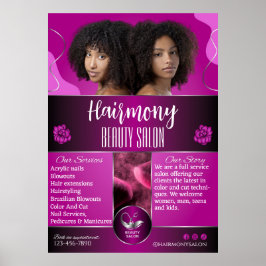Pas Afro-Amerikaanse Beauty Salon Front aan Poster
