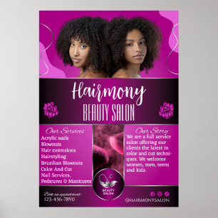 Pas Afro-Amerikaanse Beauty Salon Front aan Poster