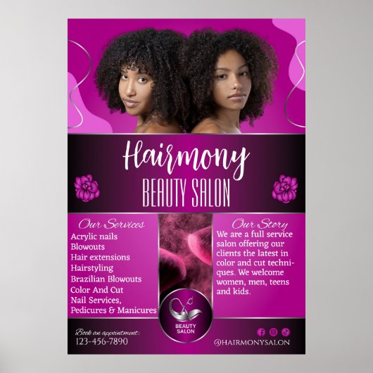 Pas Afro-Amerikaanse Beauty Salon Front aan Poster (Voorkant)