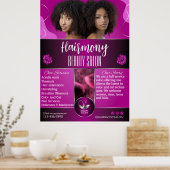 Pas Afro-Amerikaanse Beauty Salon Front aan Poster (Keuken)