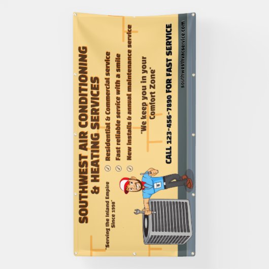 Pas Airconditioning Verwarming HVAC Large aan Spandoek (Verticaal)